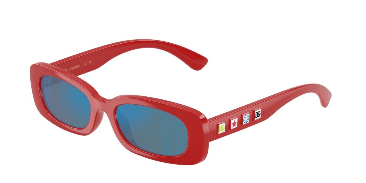 Dolce & Gabbana DX6006U Kids 308825, Red frame, Dark Grey Blue Multilayer Mirror lenses