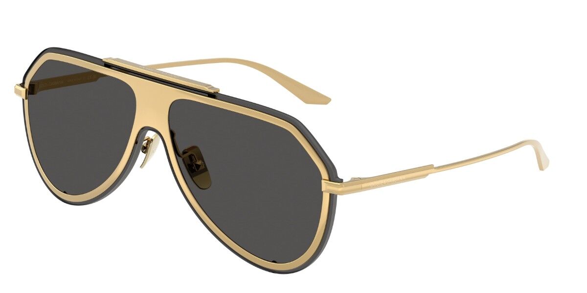 Dolce & Gabbana DG2309 02/87, Gold frame, Dark Grey lenses