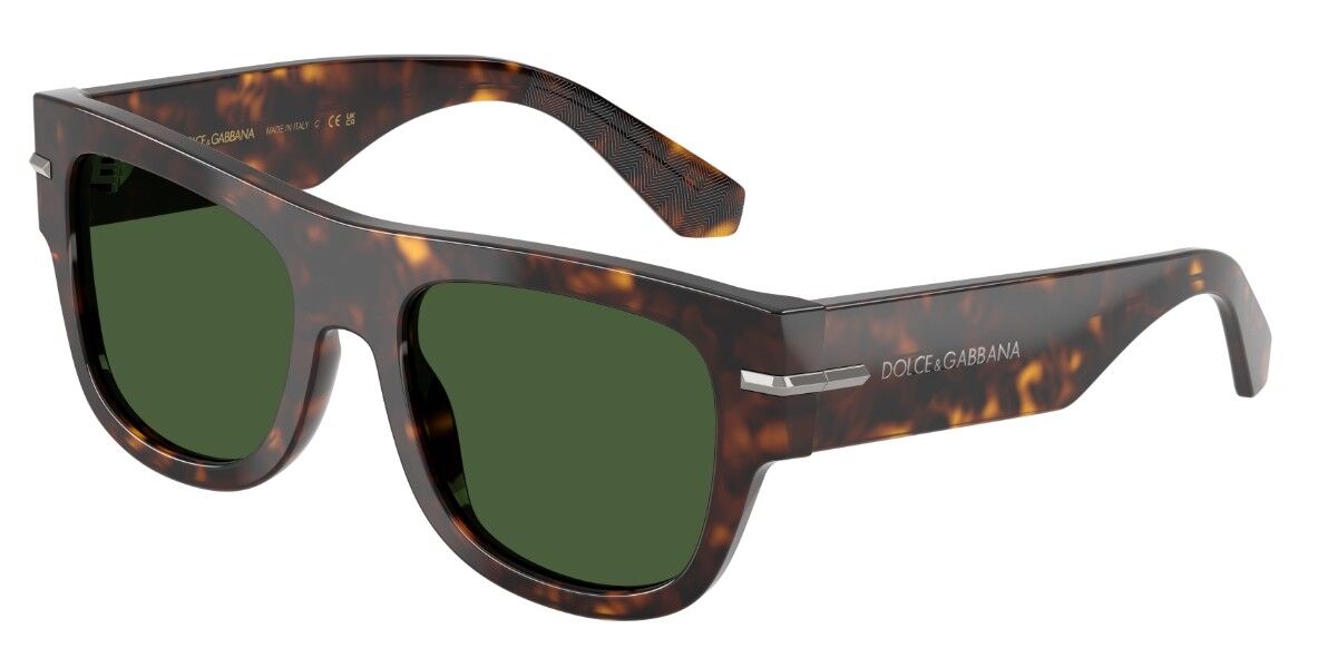 Dolce & Gabbana DG4484F Asian Fit 502/71, Tortoiseshell frame, Solid Dark Green lenses