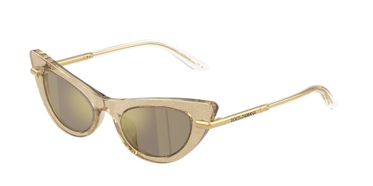 Dolce & Gabbana DX4008 Kids 31035A, Gold frame, Light Brown Gold Mirror lenses
