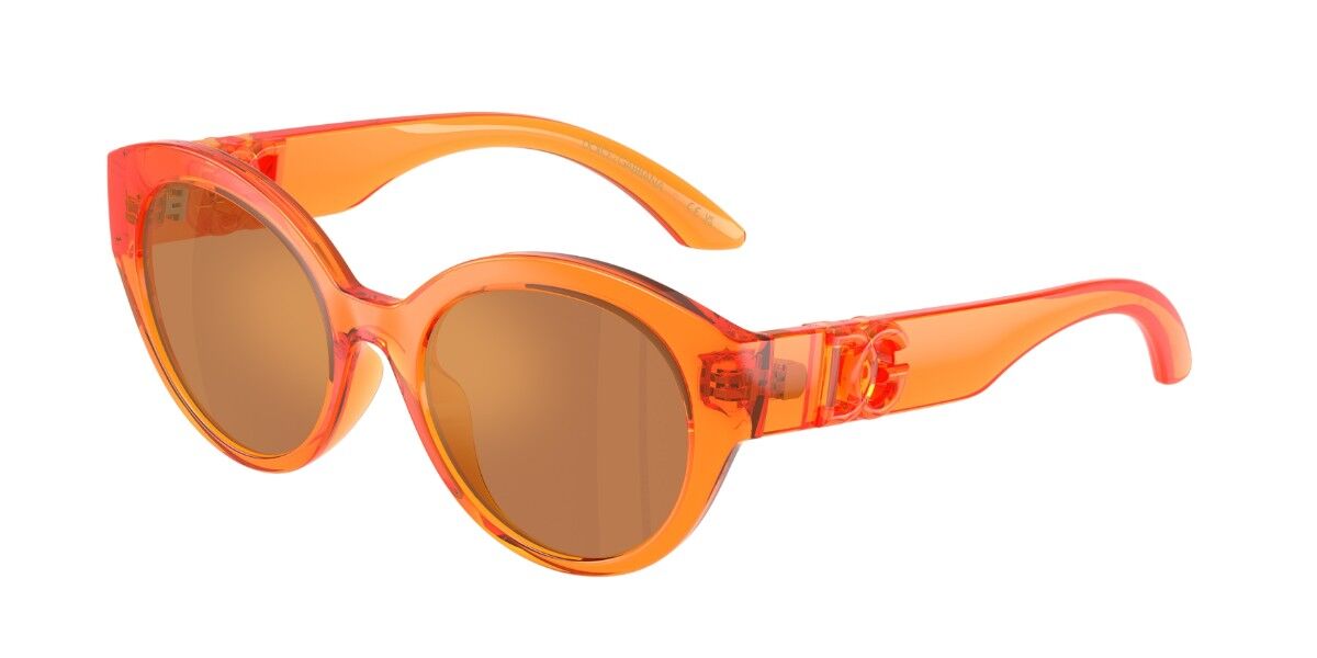 Dolce & Gabbana DX6010 Kids 33887J, Clear frame, Orange Gold Mirror lenses