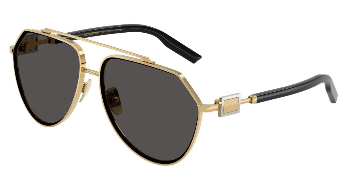 Dolce & Gabbana DG2315 02/87, Gold frame, Dark Grey lenses