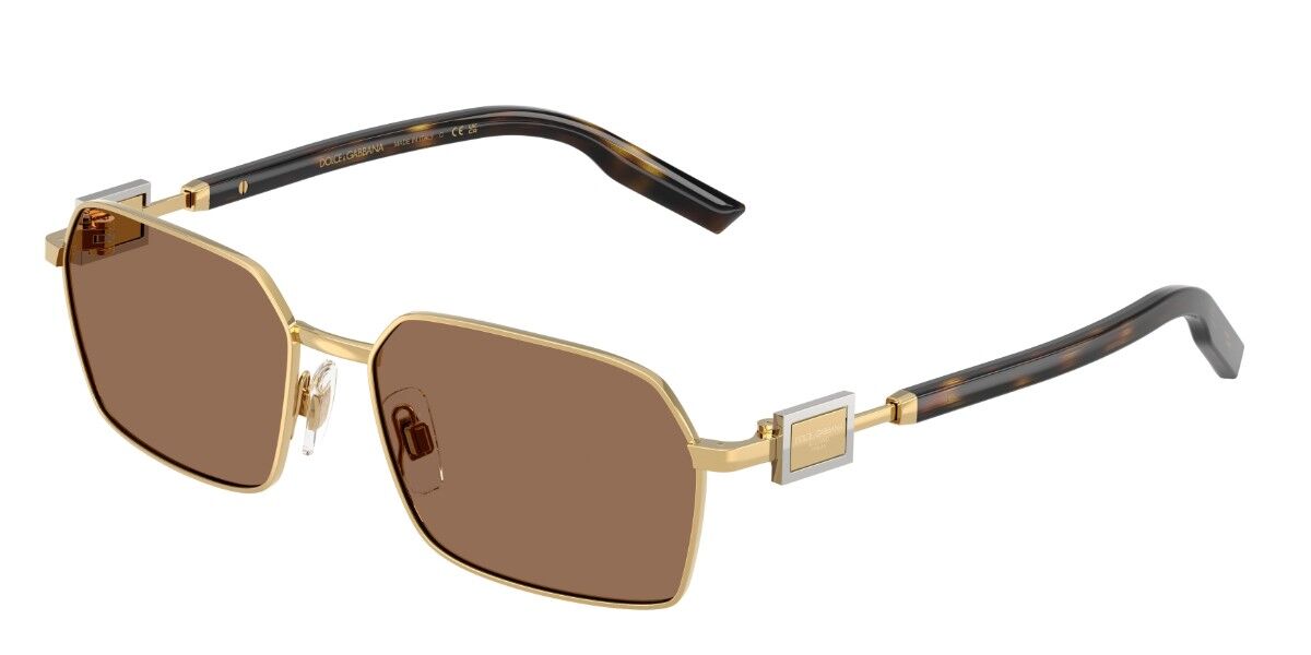 Dolce & Gabbana DG2316 02/73, Gold frame, Dark Brown lenses