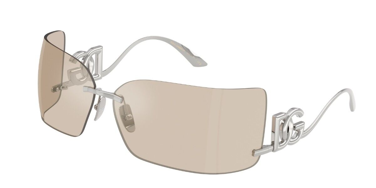Dolce & Gabbana DG2319 05/6G, Silver frame, Ivory White Brown Flash Mirror lenses