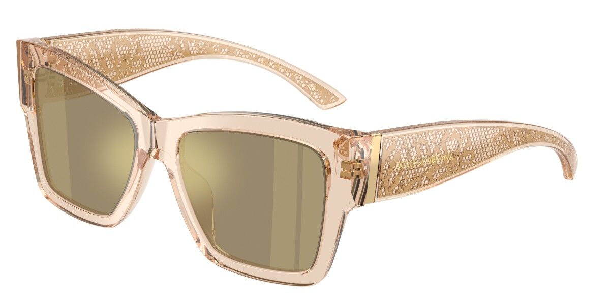 Dolce & Gabbana DG4493 343203, Brown frame, Real Yellow Multilayer Gold Full Mirror lenses