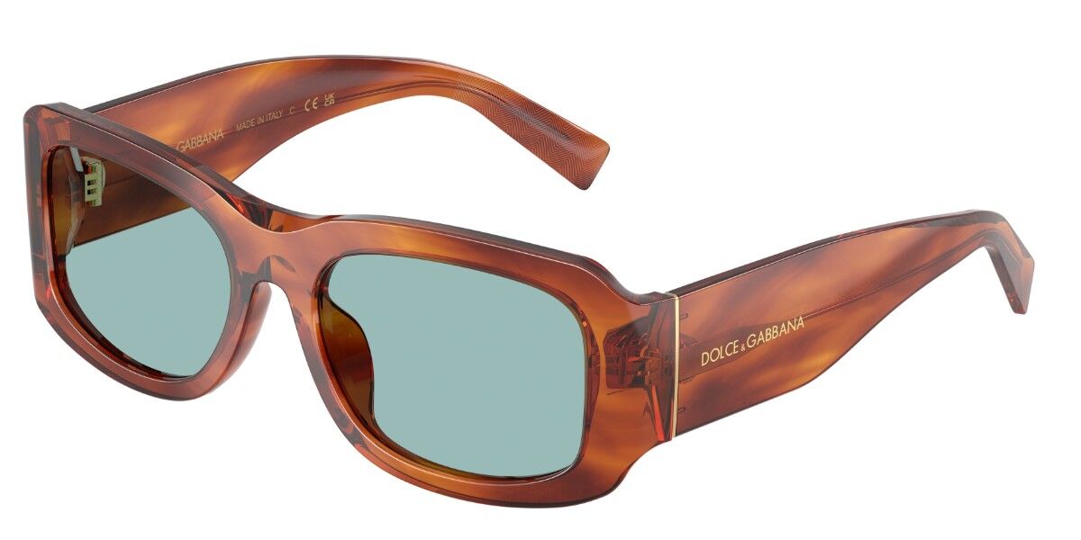 Dolce & Gabbana DG4503 322180, Brown frame, Dark Aqua Blue lenses