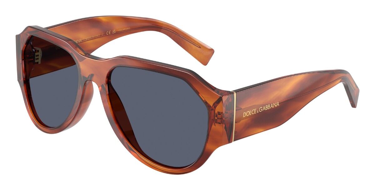 Dolce & Gabbana DG4504 Polarized 32212V, Brown frame, Dark Blue lenses