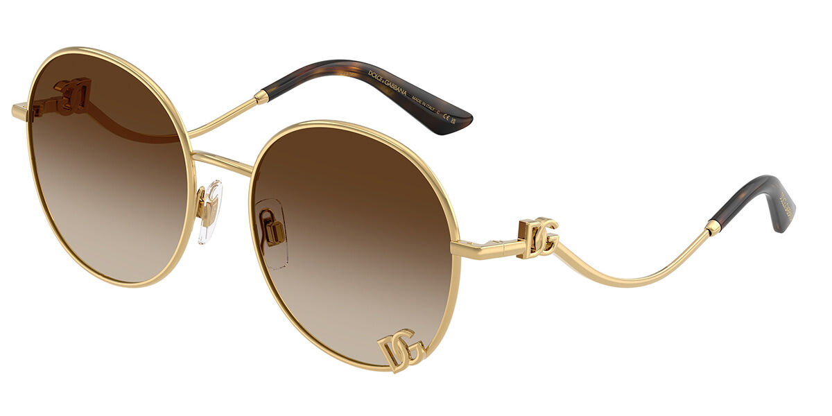 Dolce & Gabbana DG2324 02/13, Gold frame, Gradient Dark Brown lenses