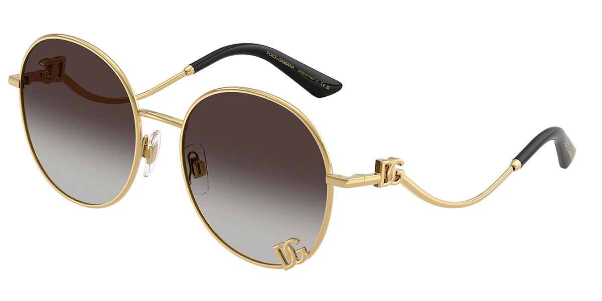 Dolce & Gabbana DG2324 02/8G, Gold frame, Gradient Dark Grey lenses