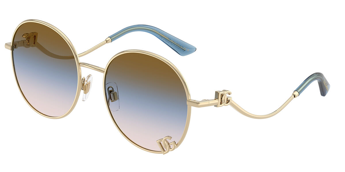 Dolce & Gabbana DG2324 488/U6, Gold frame, Gradient Brown Blue Pink lenses