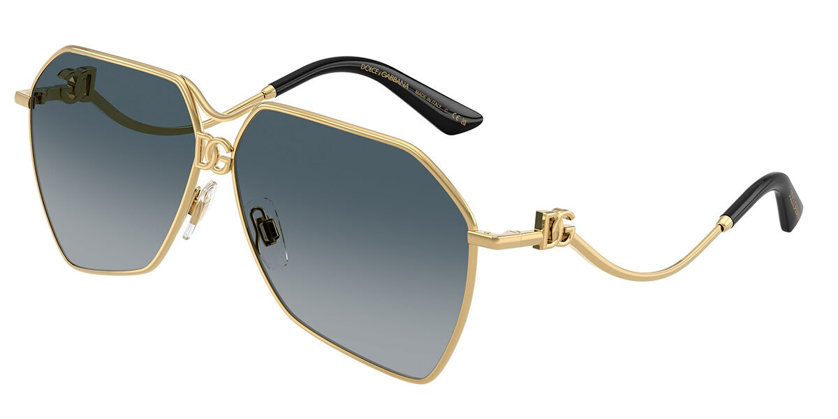 Dolce & Gabbana DG2326 02/79, Gold frame, Gradient Dark Grey lenses