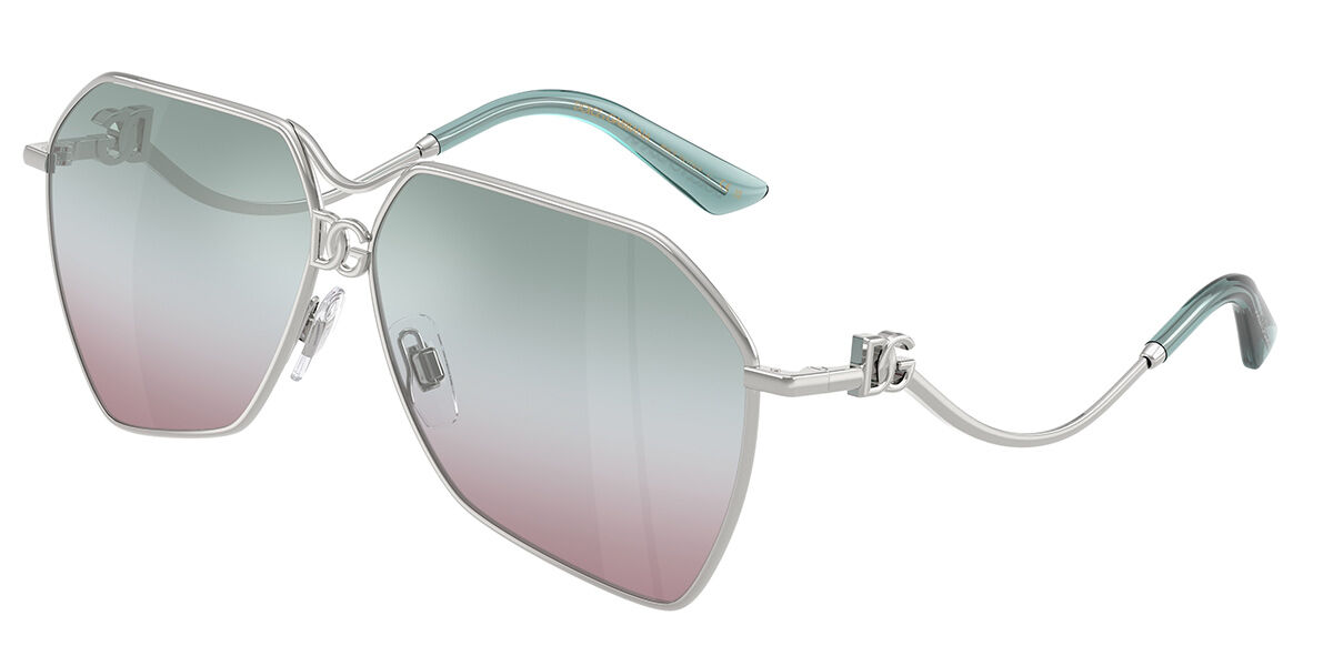 Dolce & Gabbana DG2326 05/EL, Silver frame, Gradient Green Full Internal Multilayer Pink Mirror lenses