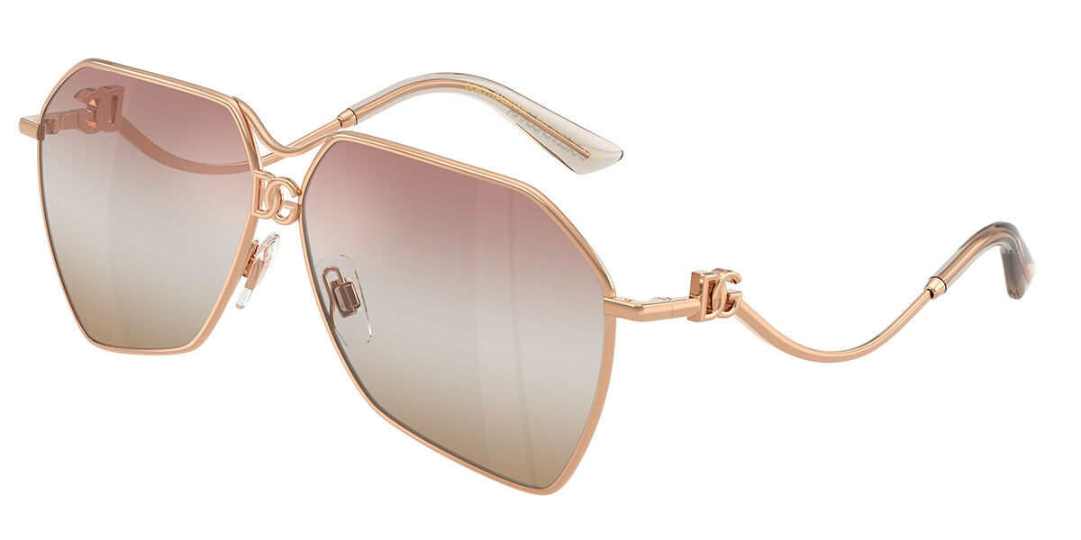 Dolce & Gabbana DG2326 1298EL, Gold frame, Gradient Pink Full Internal Multilayer Brown Mirror lenses
