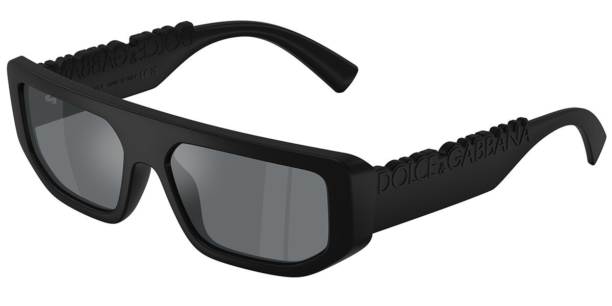 Dolce & Gabbana DG6203 25256G, Black frame, Solid Light Grey Mirror lenses