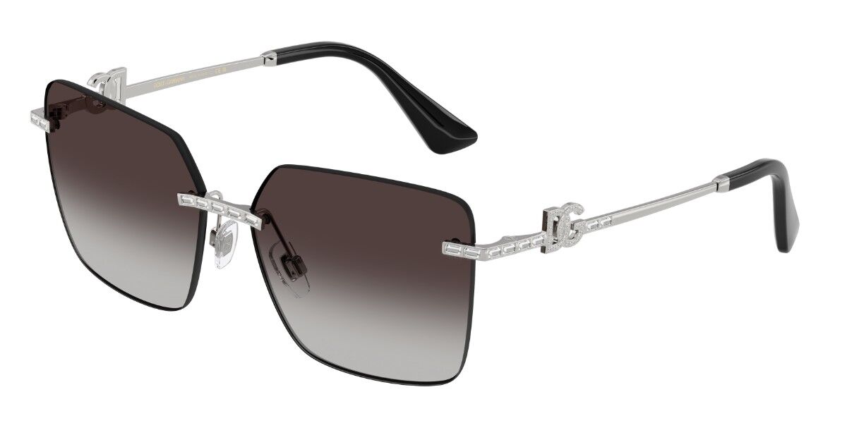 Dolce & Gabbana DG2332B 05/8G, Silver frame, Gradient Grey lenses