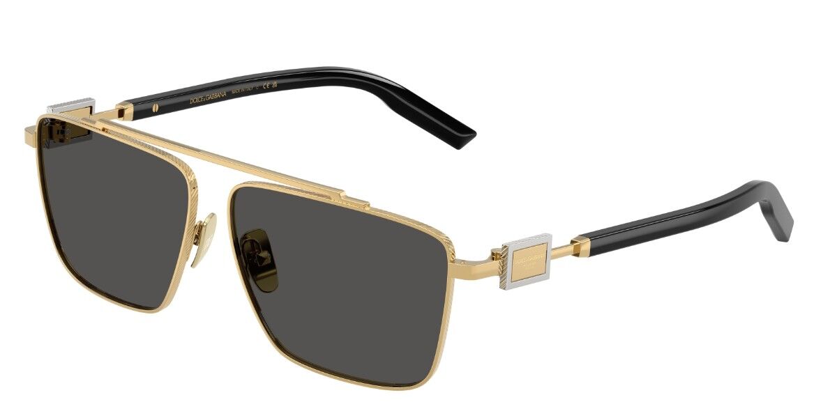 Dolce & Gabbana DG2336 02/87, Gold frame, Dark Grey lenses