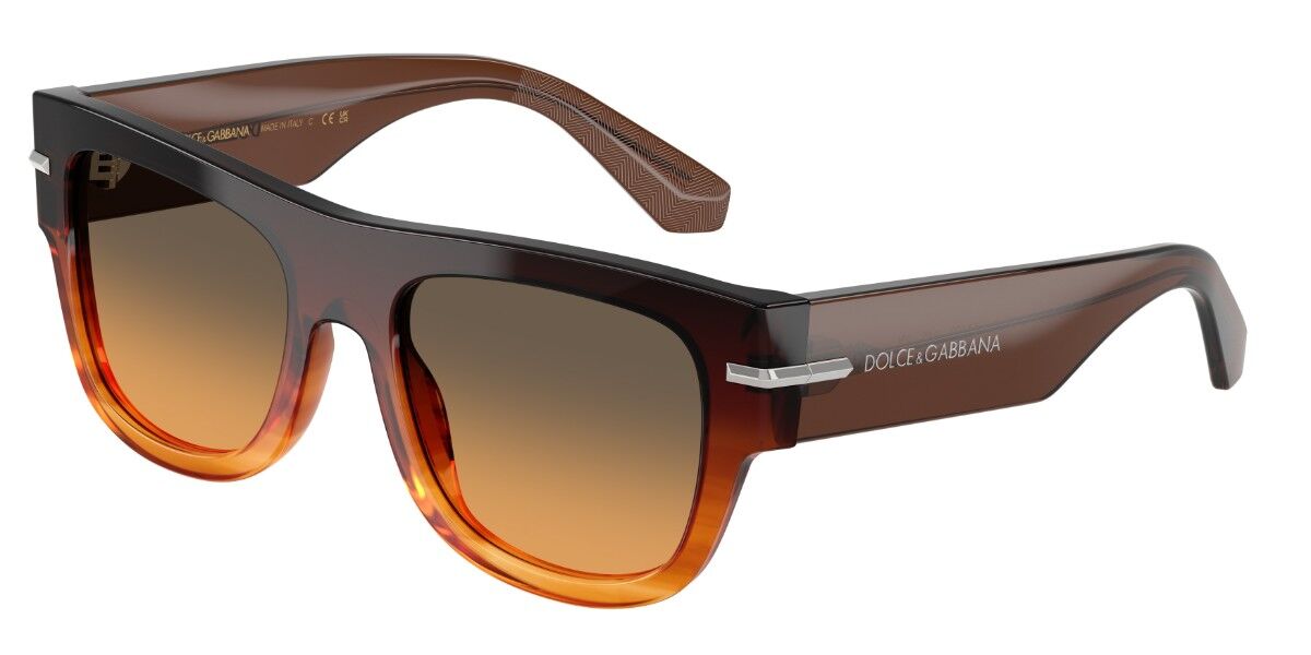 Dolce & Gabbana DG4484 348618, Brown frame, Gradient Light Green Orange lenses