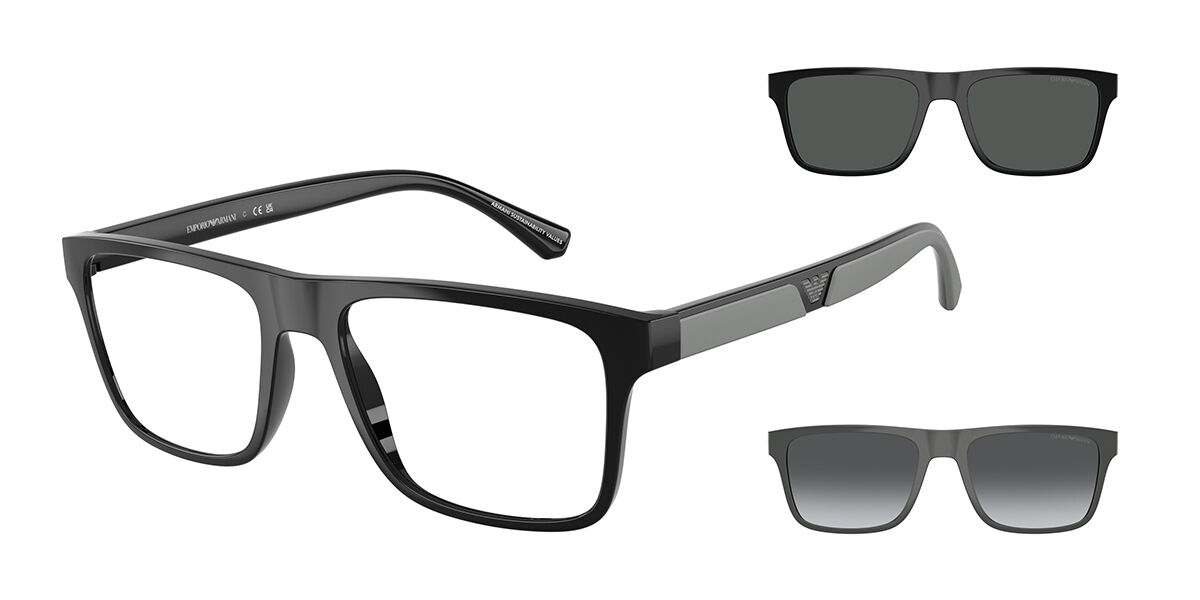 Emporio Armani EA4115F Asian Fit With Clip-On 50171W, Black frame
