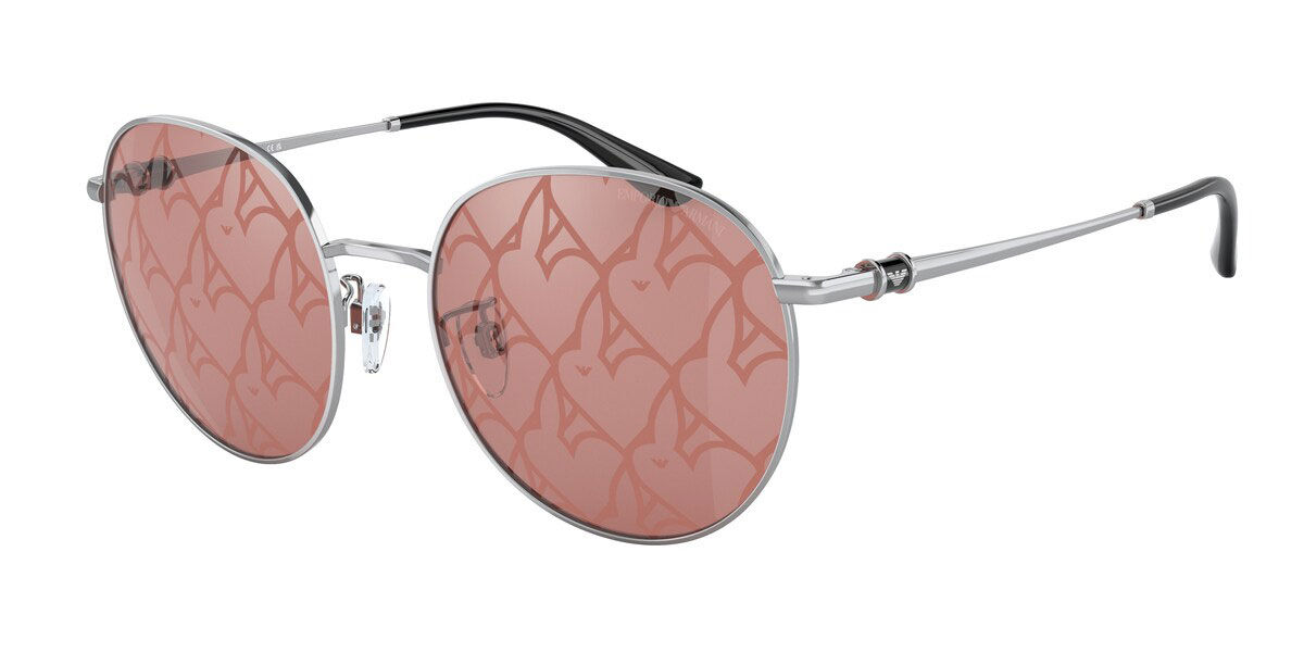 Emporio Armani EA2121D Asian Fit 30150B, Silver frame, Red lenses