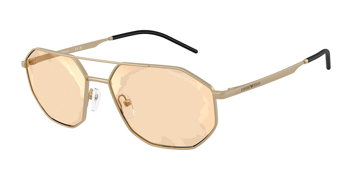 Emporio Armani EA2147 30027L, Gold frame, Brown/Gold Mirror lenses