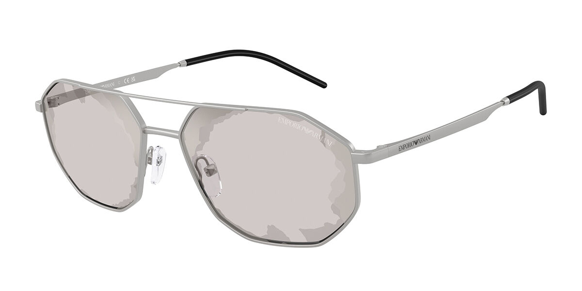 Emporio Armani EA2147 30157F, Silver frame, Dark Grey/Smoke Mirror lenses