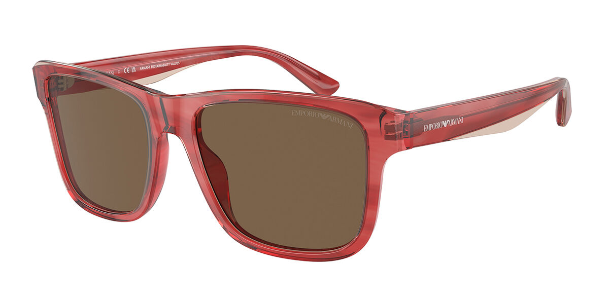 Emporio Armani EA4208 605373, Burgundy frame, Dark Brown lenses