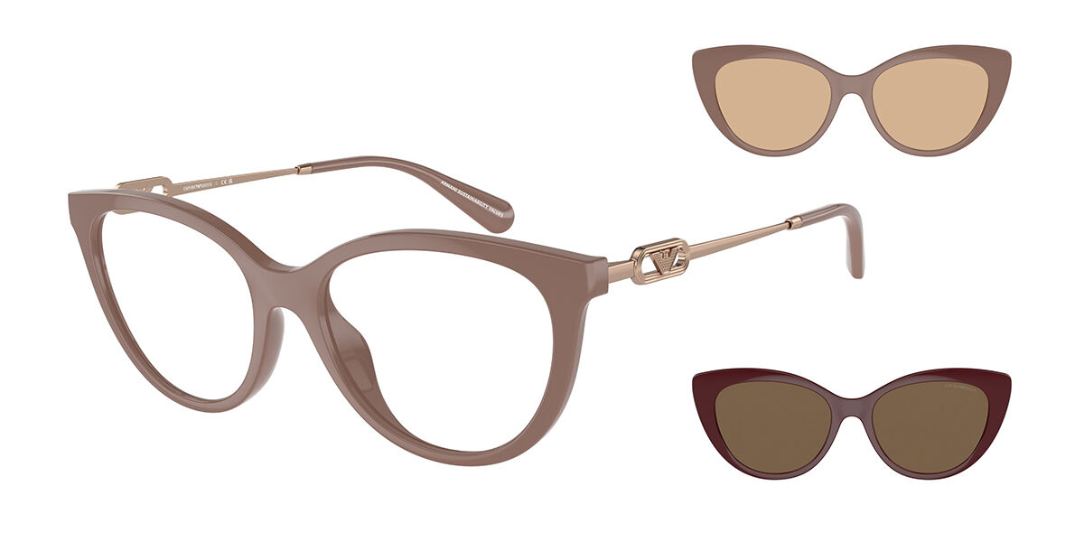 Emporio Armani EA4213U With Clip-On 51461W, Brown frame