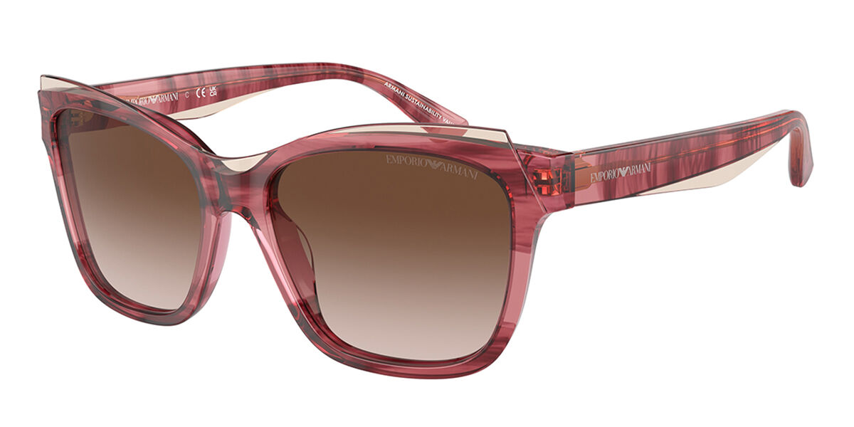 Emporio Armani EA4209F Asian Fit 605713, Burgundy frame, Gradient Brown lenses