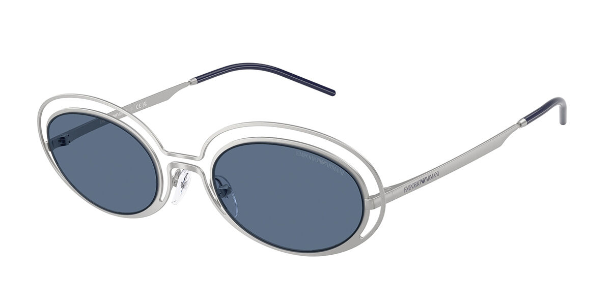 Emporio Armani EA2160 304580, Silver frame, Dark Blue lenses