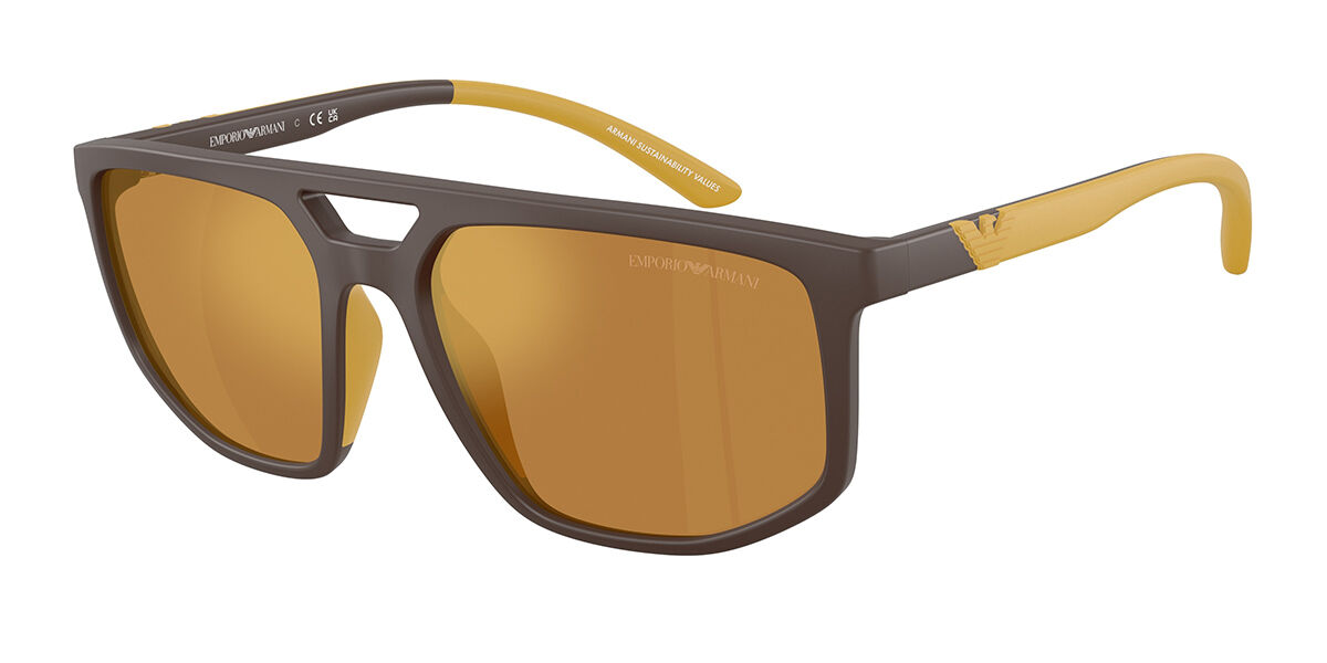 Emporio Armani EA4248U 62586H, Brown frame, Brown Mirror Gold lenses
