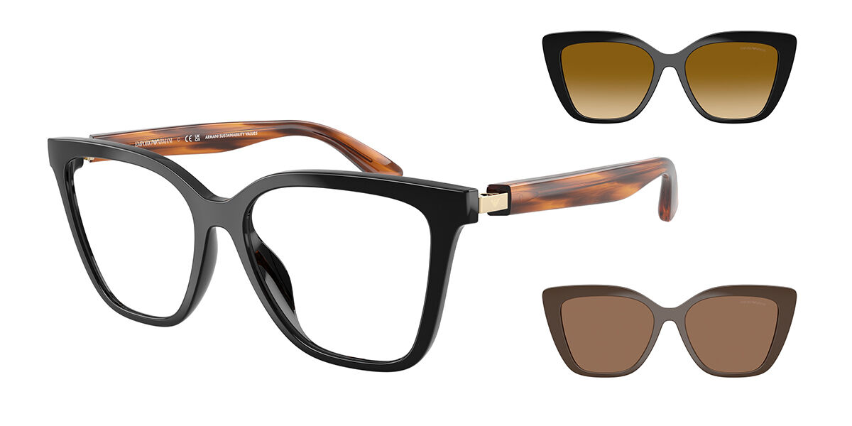 Emporio Armani EA4254U with Clip-on 62681W, Black frame