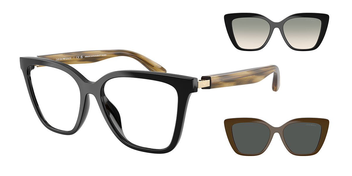 Emporio Armani EA4254U with Clip-on 62671W, Black frame