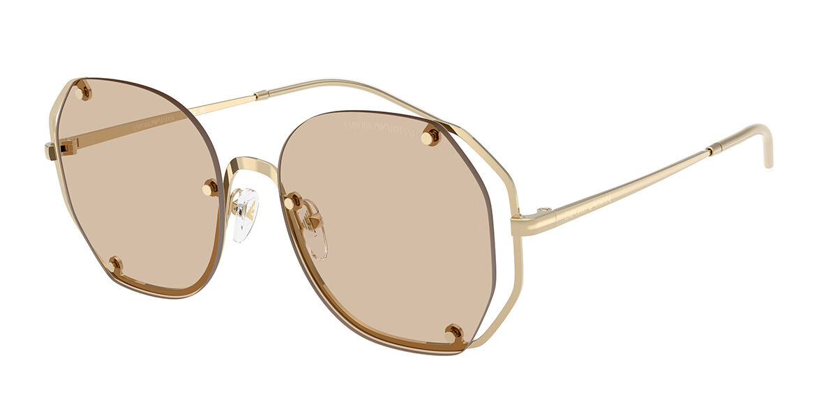 Emporio Armani EA2168 301393, Gold frame, Light Brown lenses