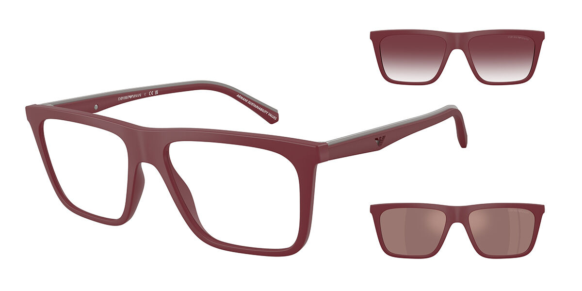 Emporio Armani EA4258 with Clip-on 52611W, Burgundy frame