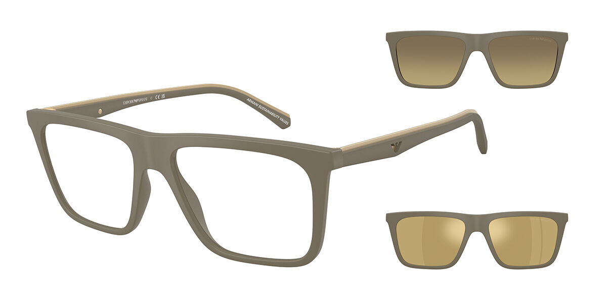 Emporio Armani EA4258 with Clip-on 54371W, Brown frame