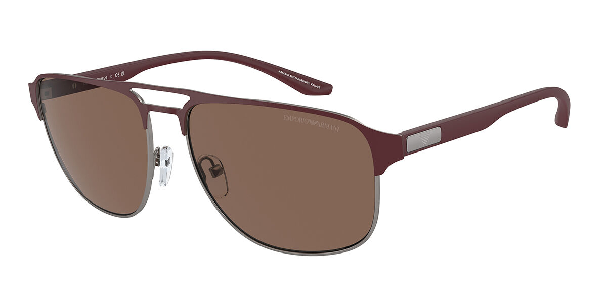 Emporio Armani EA2144 336673, Burgundy frame, Dark Brown lenses