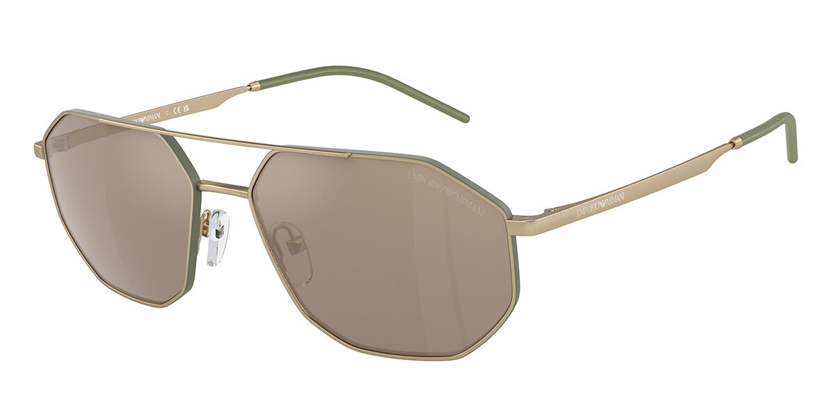 Emporio Armani EA2147 30025A, Gold frame, Brown Gold Mirror lenses