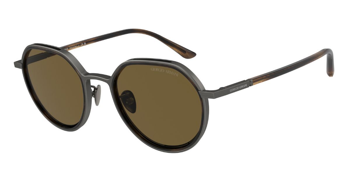 Giorgio Armani AR6144 325973, Gunmetal frame, Dark Brown lenses