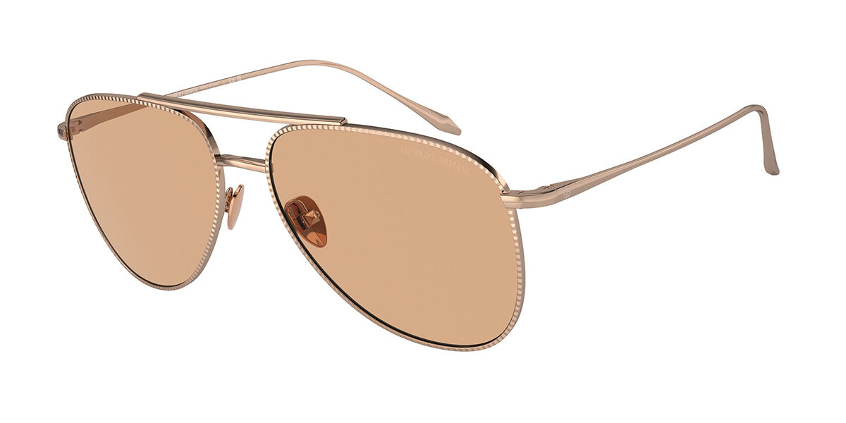 Giorgio Armani AR6152 301193, Gold frame, Light Brown lenses
