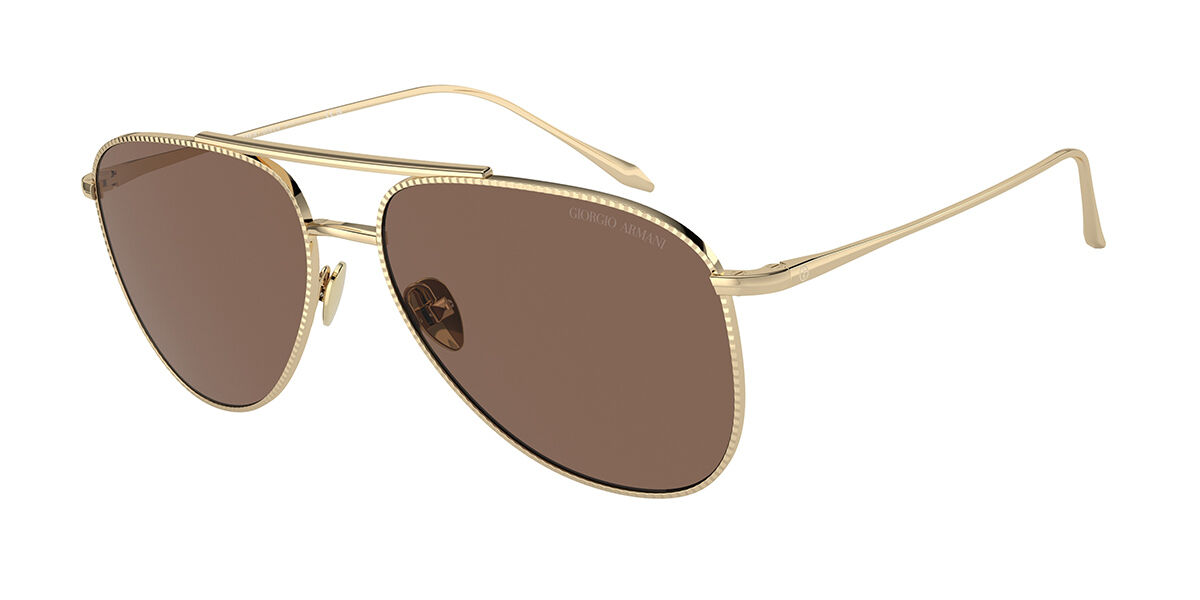 Giorgio Armani AR6152 301373, Gold frame, Dark Brown lenses