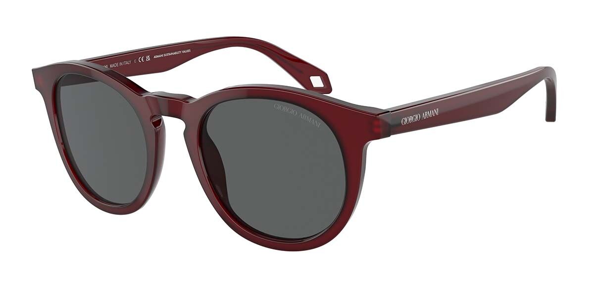 Giorgio Armani AR8192F Asian Fit 6045B1, Burgundy frame, Dark Grey lenses
