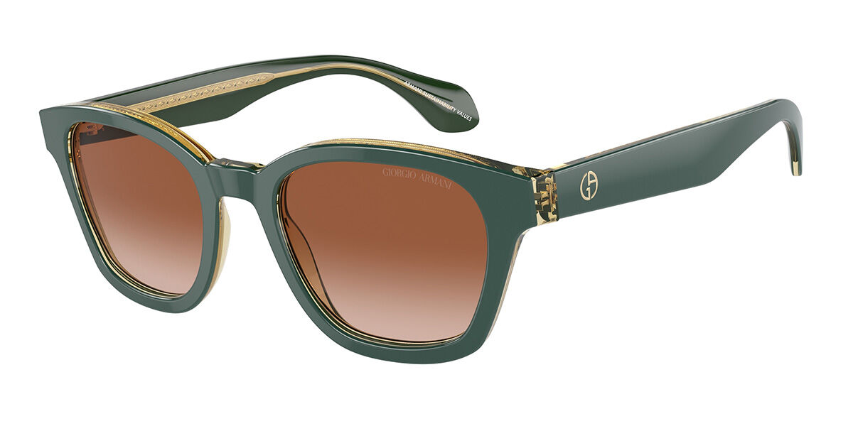 Giorgio Armani AR8207 608613, Green frame, Gradient Brown lenses