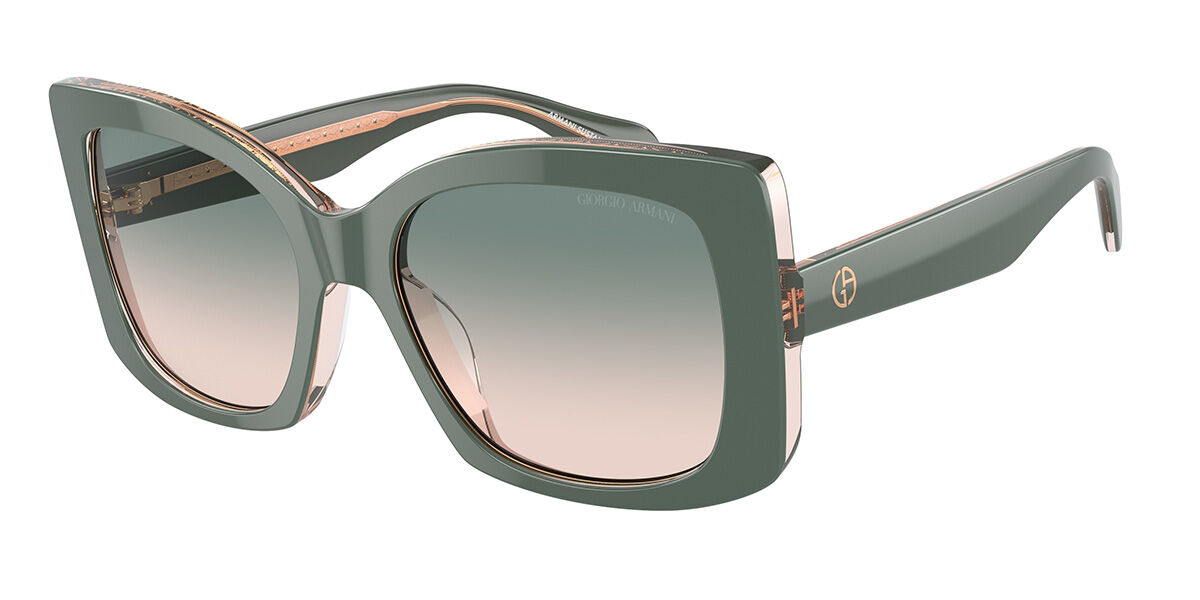 Giorgio Armani AR8208U 60762C, Green frame, Light Brown With Green Nuances lenses