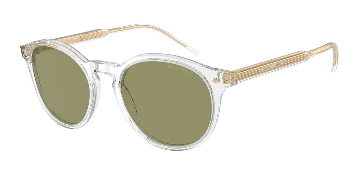 Giorgio Armani AR8211 607514, Clear frame, Green lenses