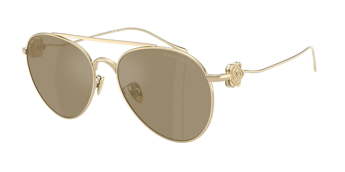 Giorgio Armani AR6167 30130W, Gold frame, Clear Mirror Real Yellow Gold lenses