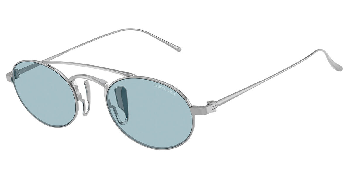 Giorgio Armani AR6161T 3387/1, Silver frame, Sky Blue lenses