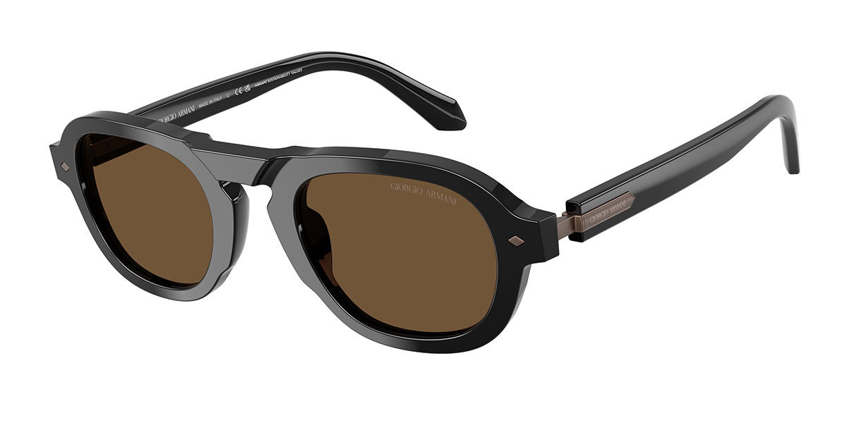 Giorgio Armani AR8244F Asian Fit 587553, Black frame, Dark Brown lenses