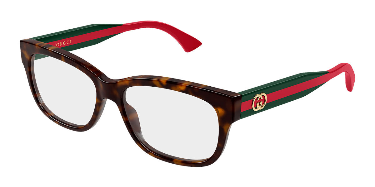 Gucci GG0278OAN Asian Fit 002 Women's Eyeglasses Tortoiseshell Size 55 (Frame Only) - Blue Light Block Available