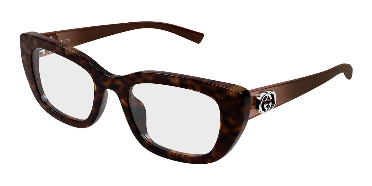 Gucci GG2027O 002 Women's Eyeglasses Tortoiseshell Size 52 (Frame Only) - Blue Light Block Available