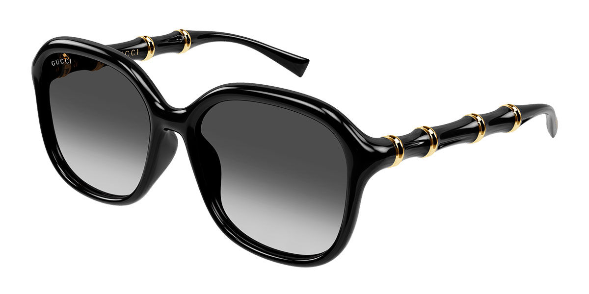 Gucci GG2061SA Asian Fit 001 Women's Sunglasses Black Size 55